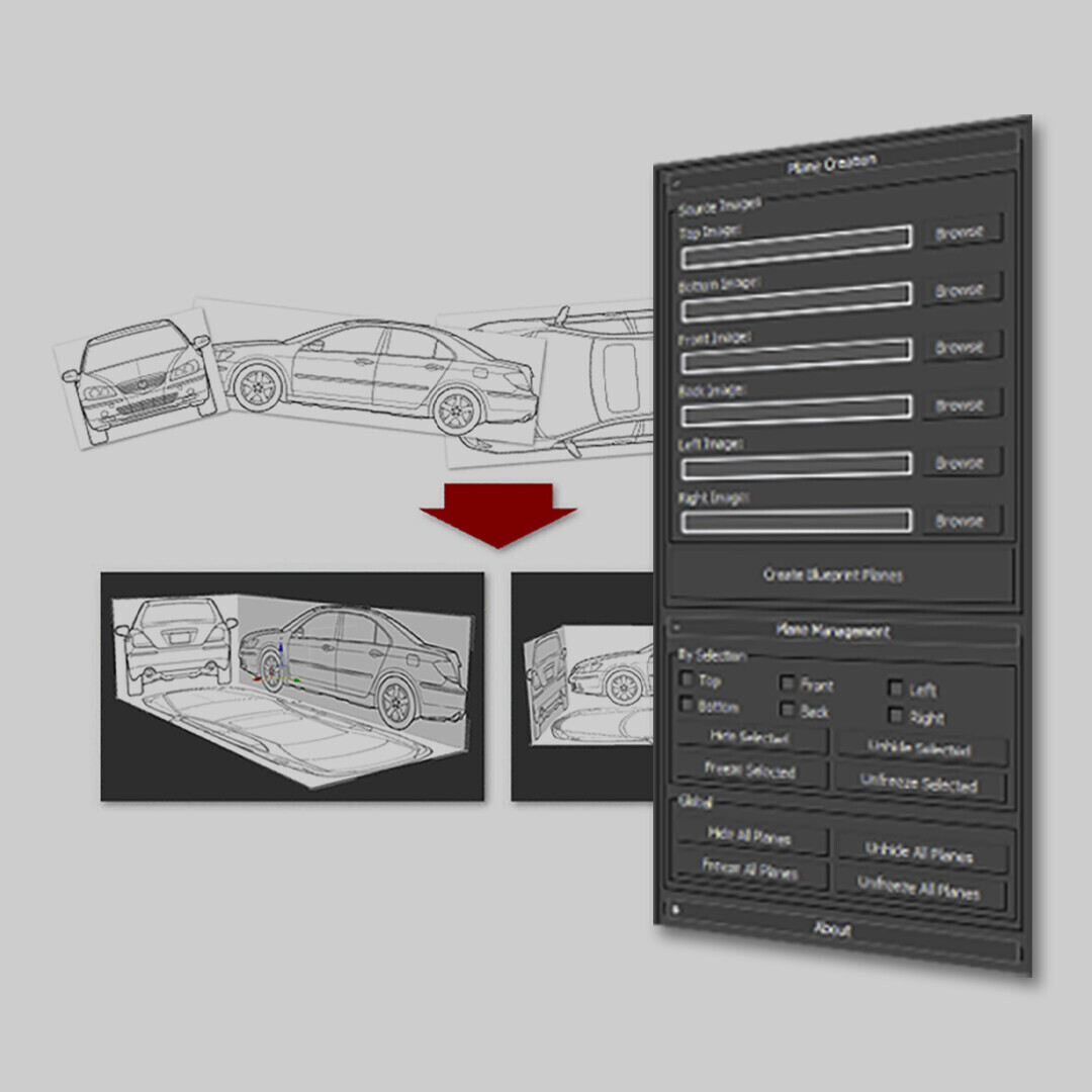 تنظیم خودکار بلوپرینت در 3ds Max