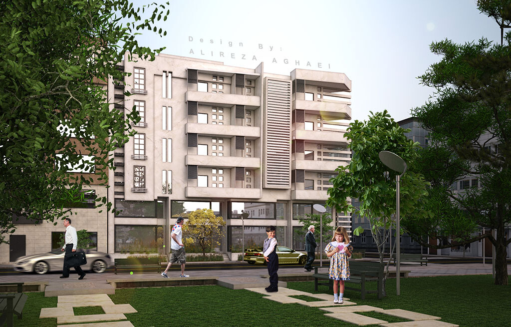 طراحی نمای مجتمع مسکونی - تصویر 3044
