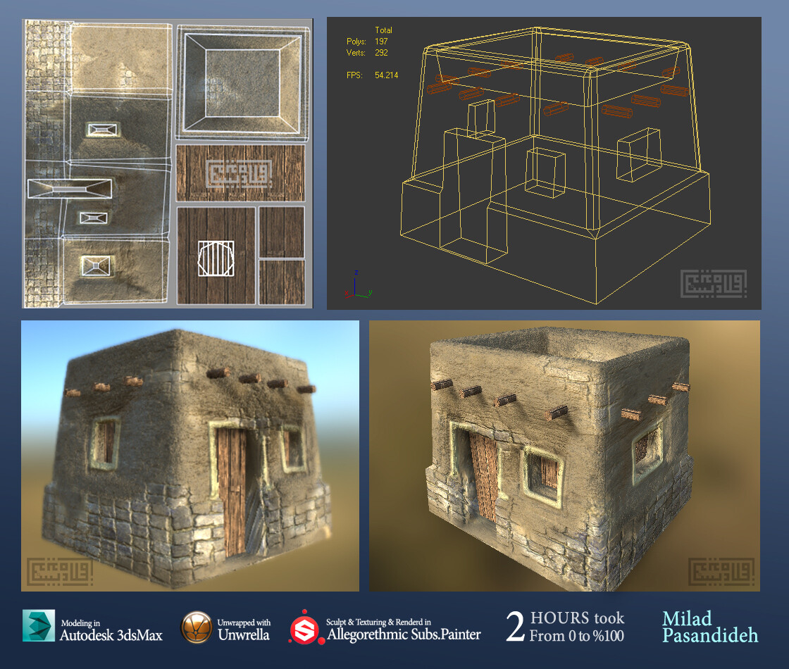 خانه کاه گلی lowpoly - تصویر 2928