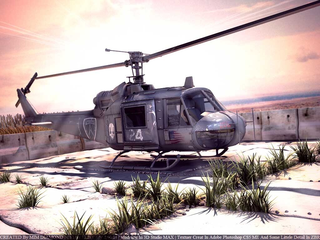 مدل و unwrped هلیکوپتر Bell 204 - تصویر 2594