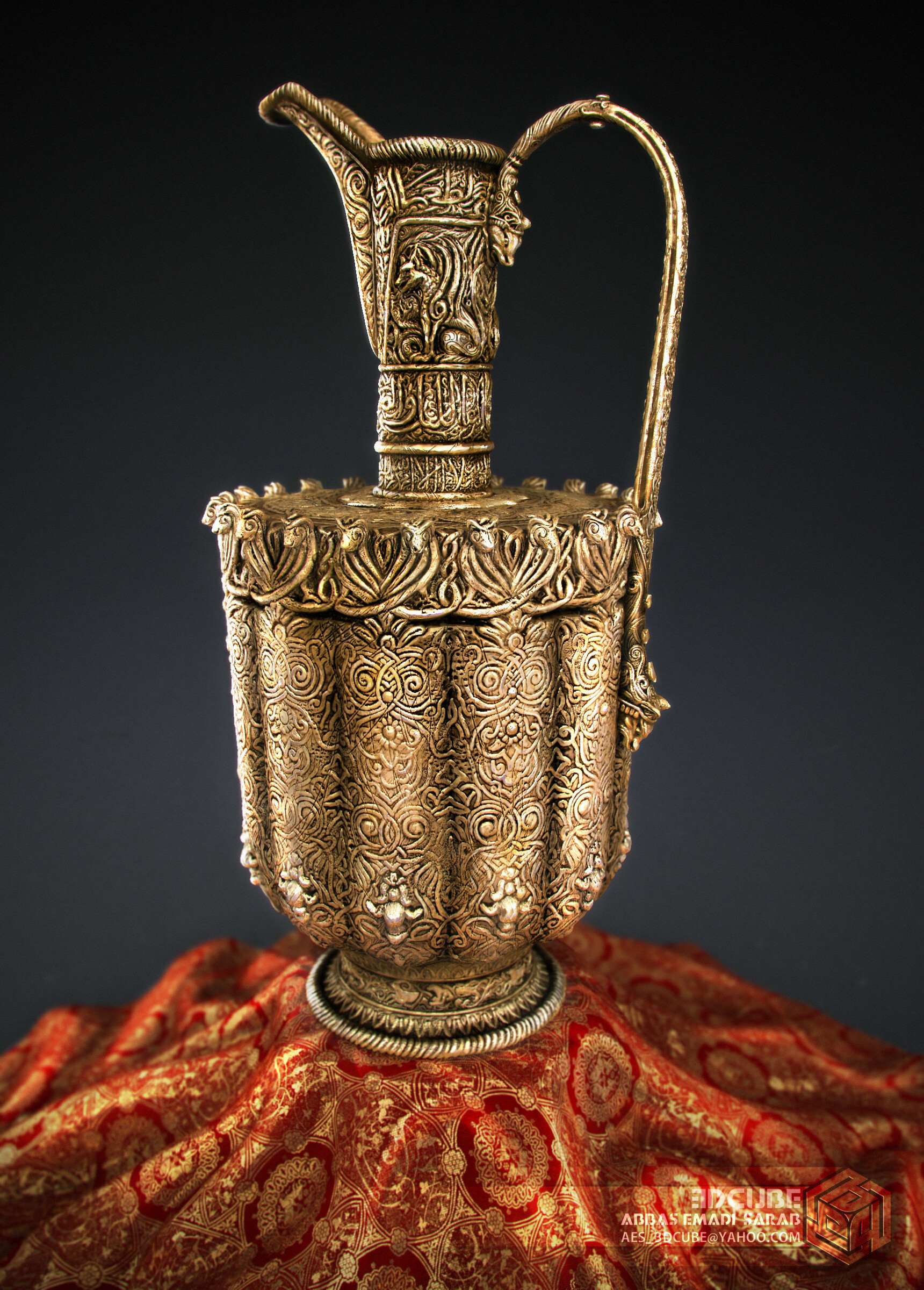 پارچ دوره سلجوقی . اولین نمونه کار من در زیبراش ، سال 93 . - تصویر 2447