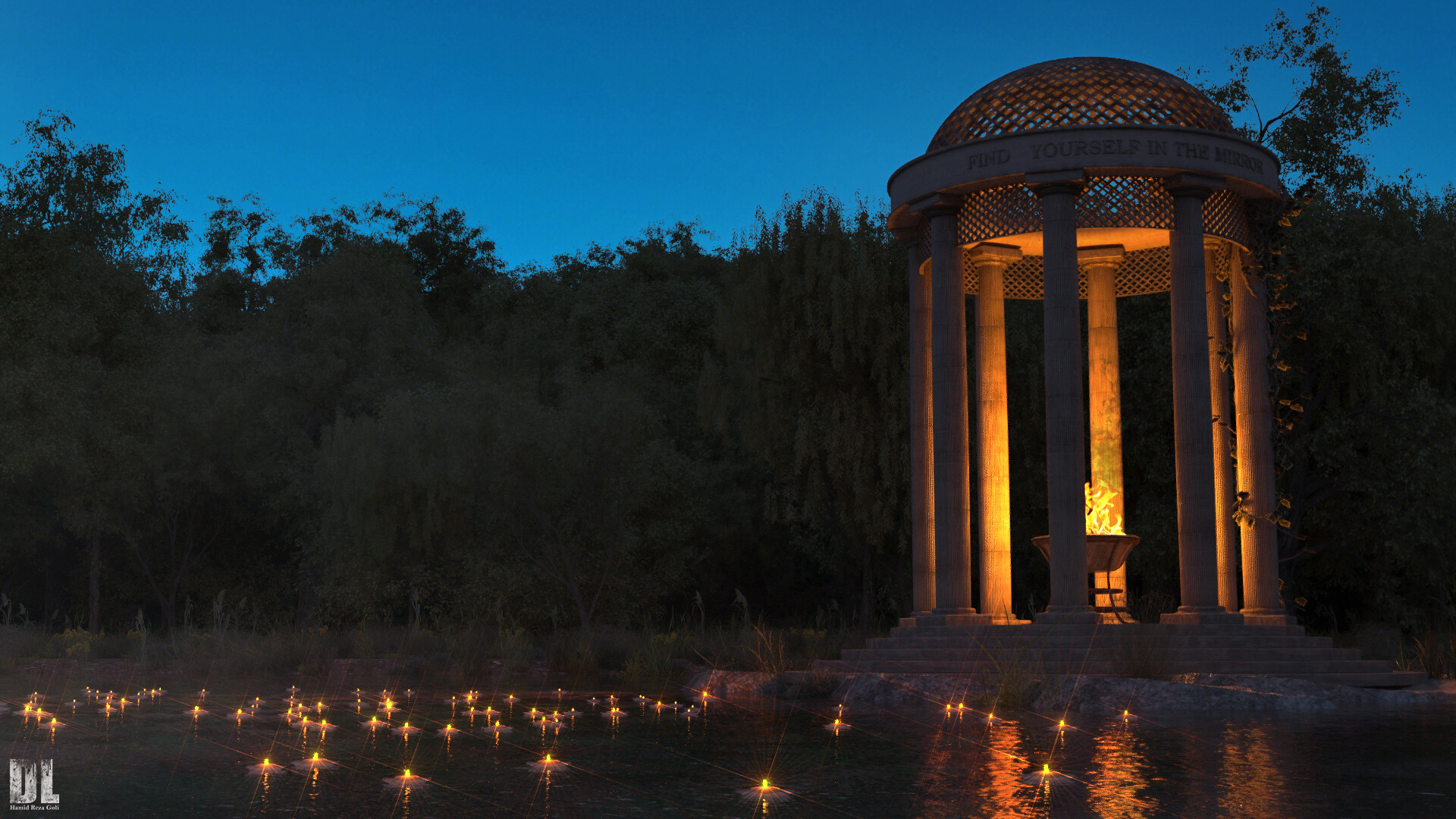 رندر شب (( Mystery lake)) کورونا رندر - تصویر 2206