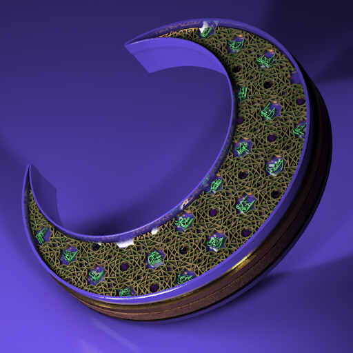 رندر و نورپردازی هلال ماه رمضان