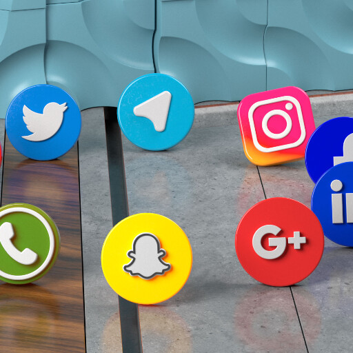 لوگوی سه بعدی شبکه های مجازی