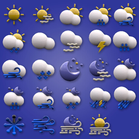آیکون پک سه بعدی آب و هوا