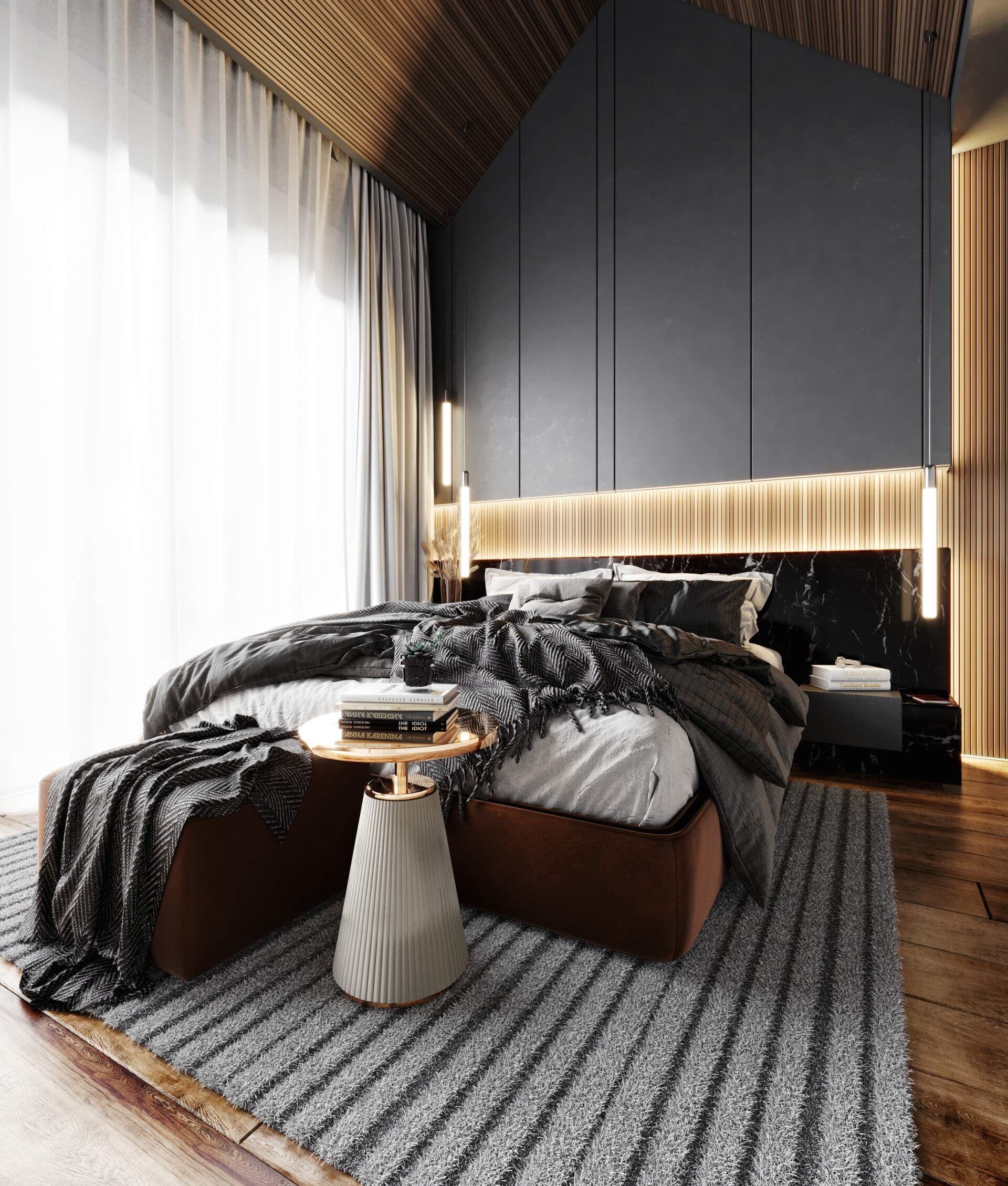 انیمیشن معماری، اتاق خواب مدرن - تصویر 7545