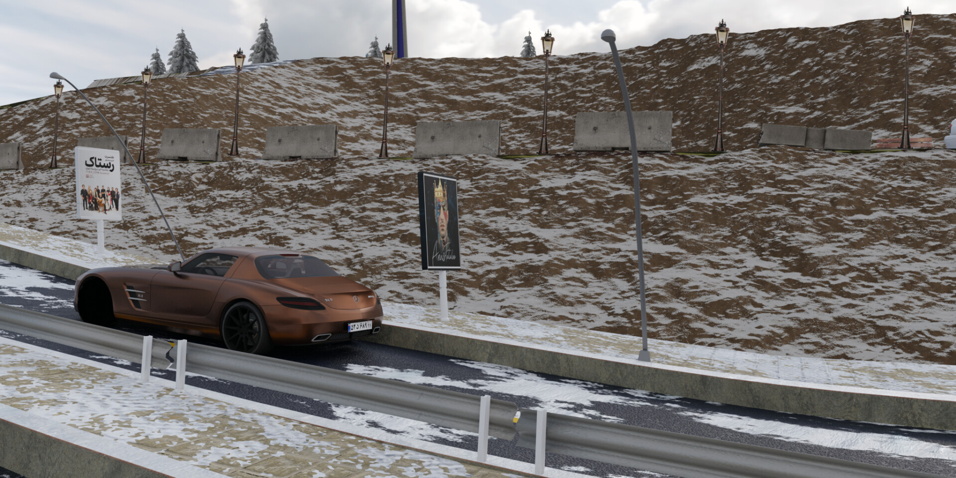 لندسکیپ برج میلاد در یک روز برفی - تصویر 8647