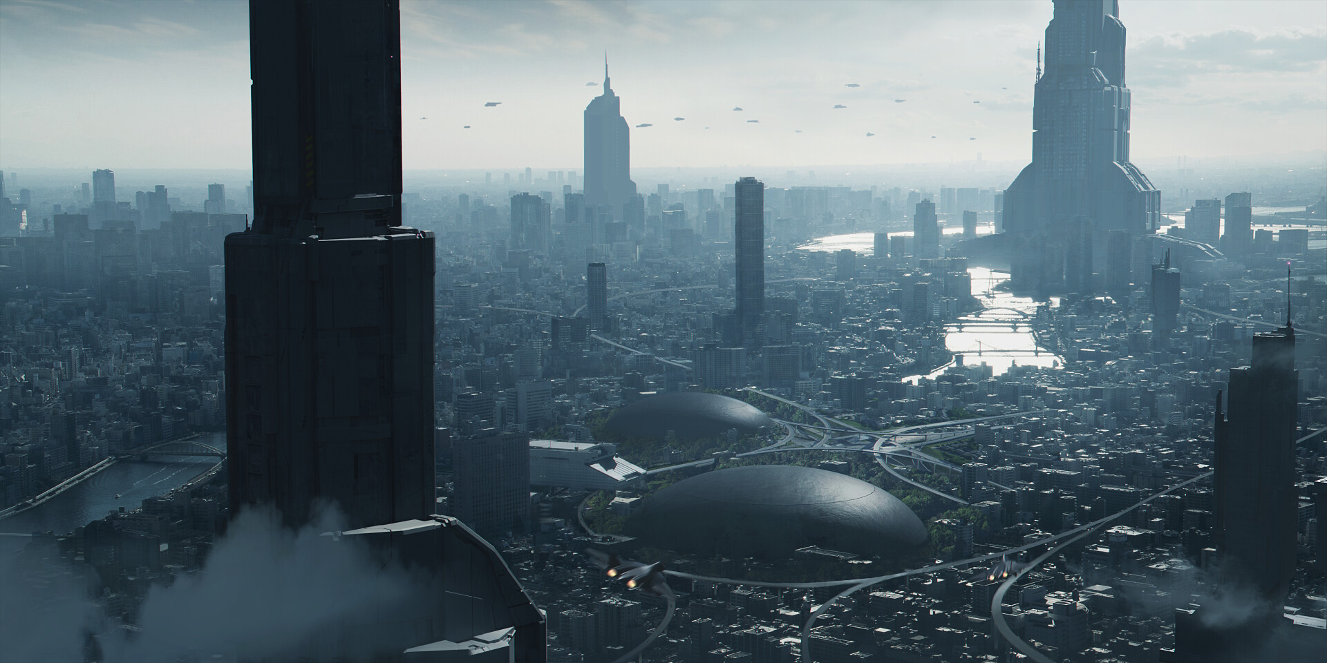 sci fi cityscape matte painting - تصویر 8744