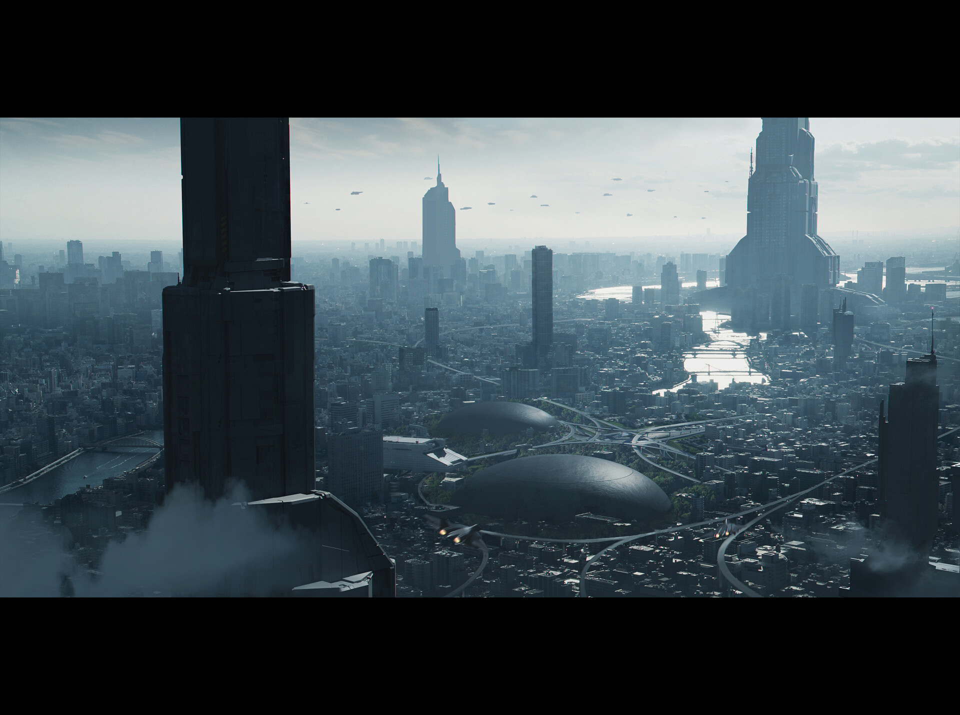 sci fi cityscape matte painting - تصویر 8745