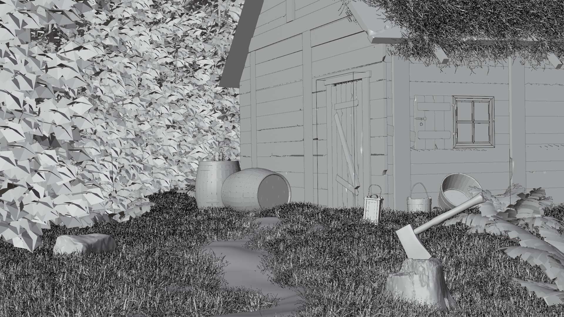 کلبه در جنگل مه آلود - تصویر 9111