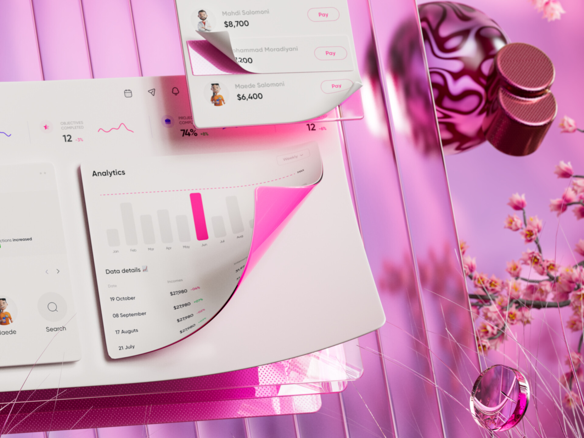 Project Management 3D UI - Spring blossoms style - تصویر 9746