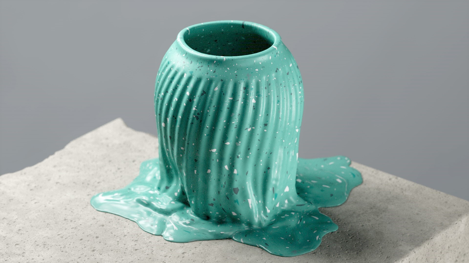 Melting Terrazzo - انیمیشن سه بعدی ذوب شدن کوزه - تصویر 9832