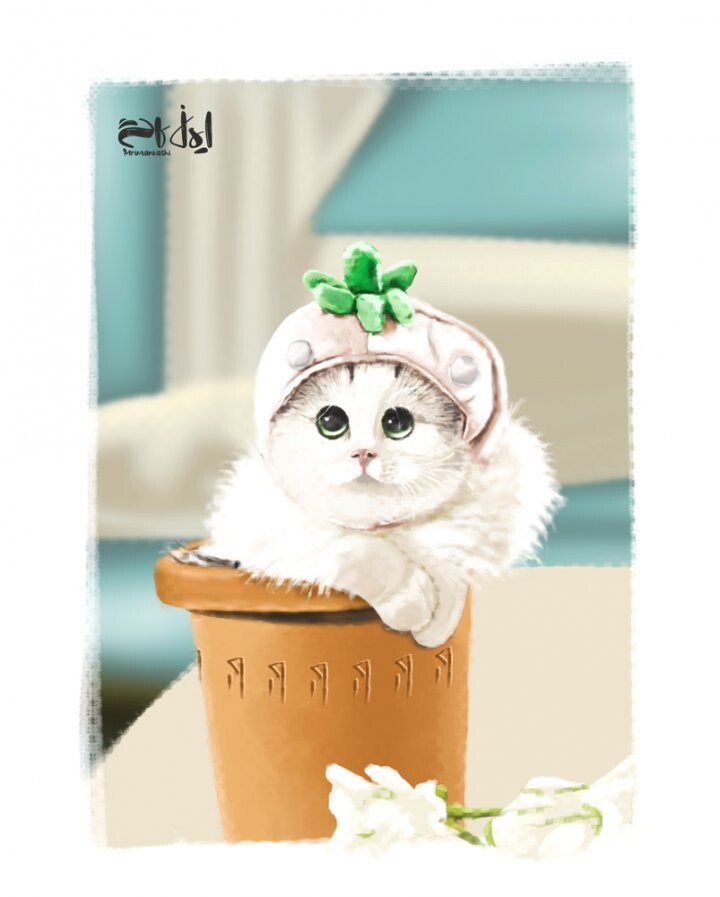 تصویر سازی گربه سفید - تصویر 10528