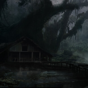 کانسپت آرت کلبه در جنگل