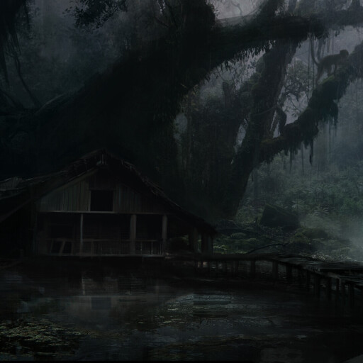 کانسپت آرت کلبه در جنگل