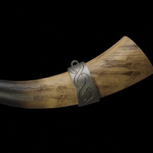 Vikings war horn(game ready ) low poly 8k texture