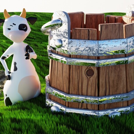 stylized low poly bucket