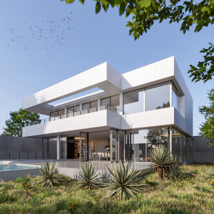 شبیه سازی صحنه خارجی ویلا