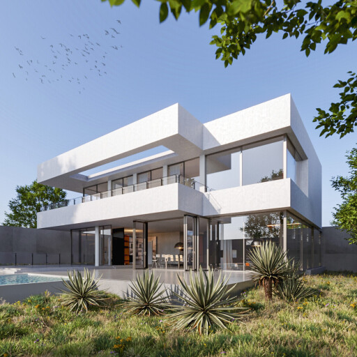 شبیه سازی صحنه خارجی ویلا