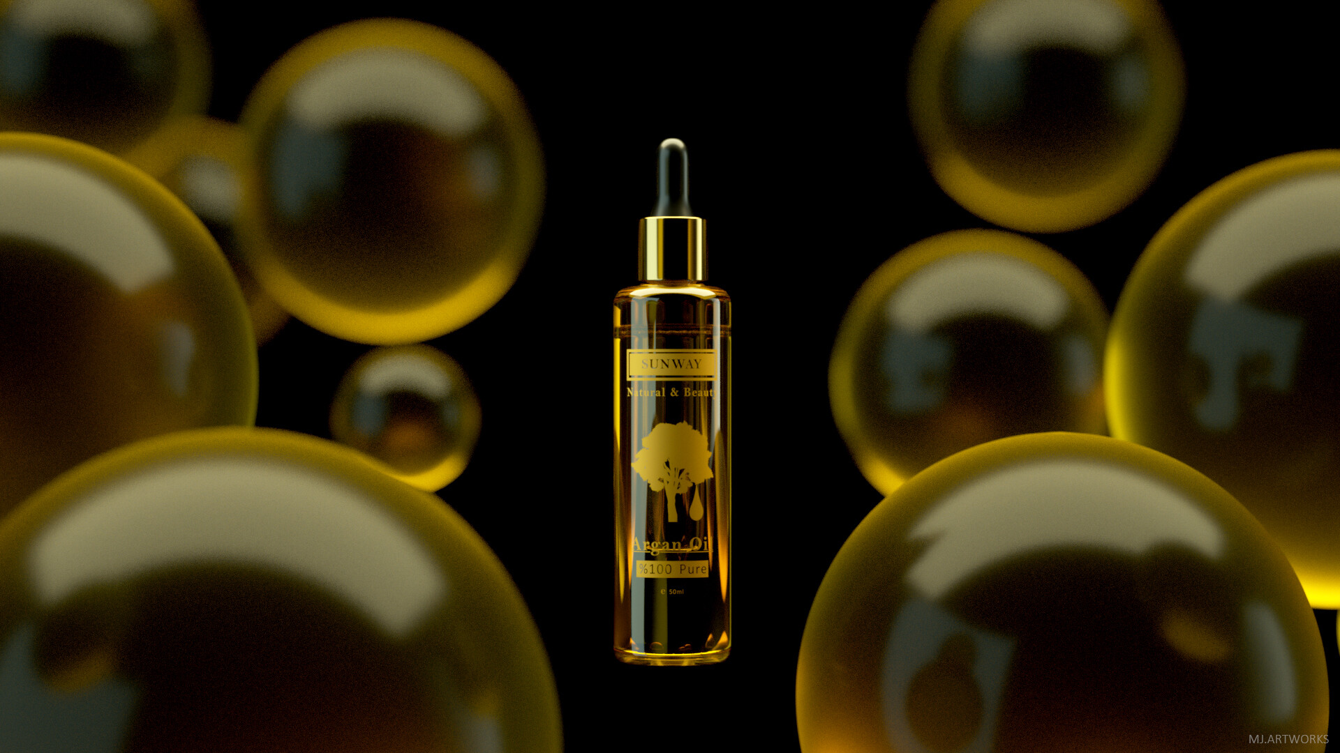 Argan oil 3d product CGI photography shot02 - تصویر 11582