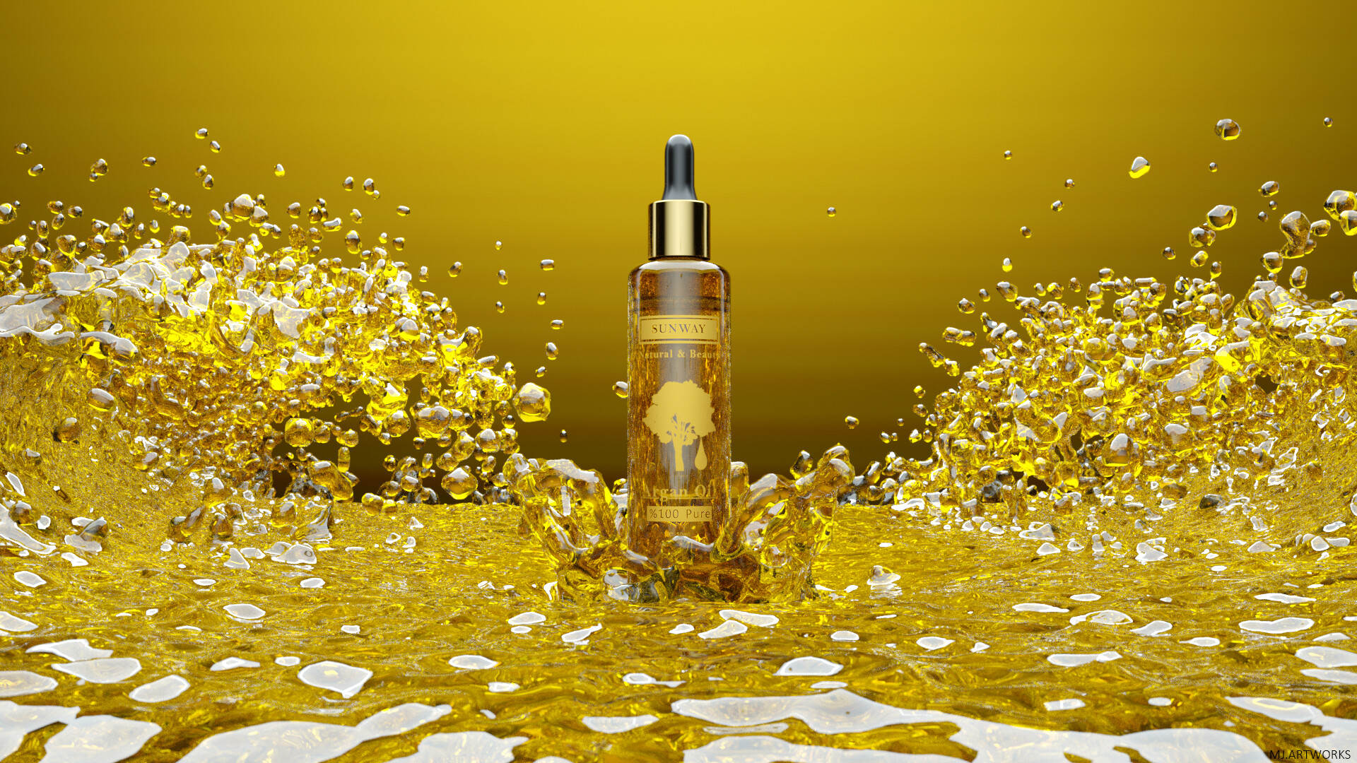 Argan oil 3d product CGI photography shot03 - تصویر 11584