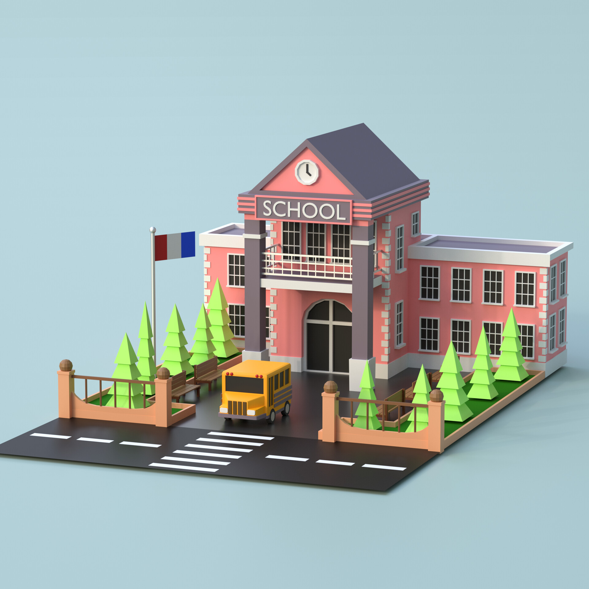 Isometric and lowpoly School - تصویر 11702