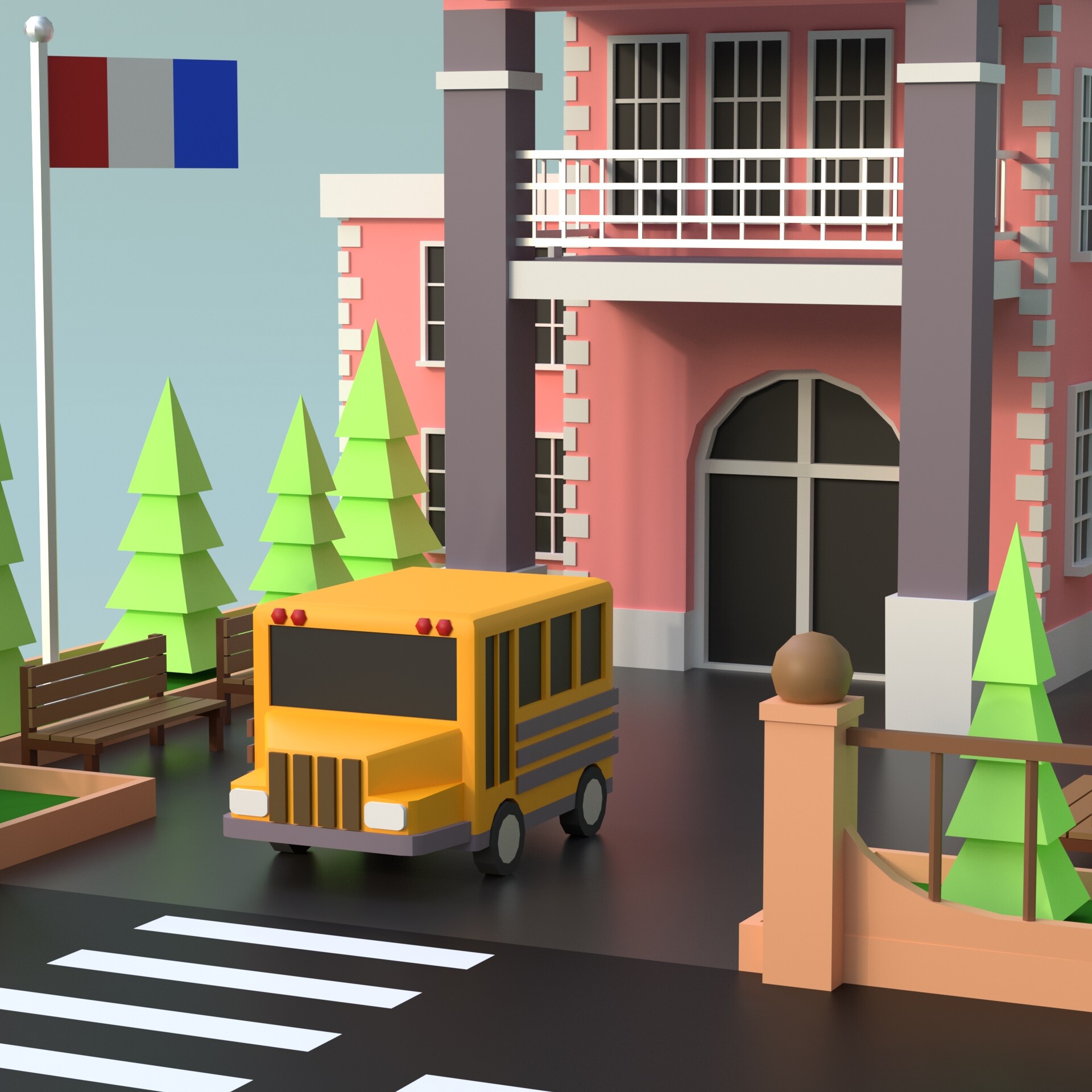 Isometric and lowpoly School - تصویر 11703