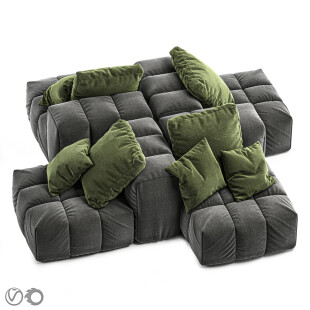 Arflex modular fabric sofa