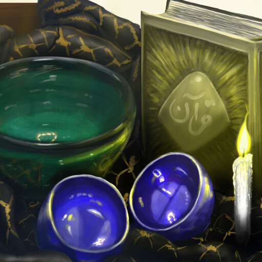 تصویر سازی قرآن و کاسه سفالی