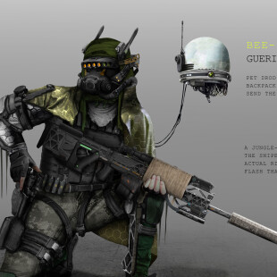 bee-inspired  guerilla sniper soldier