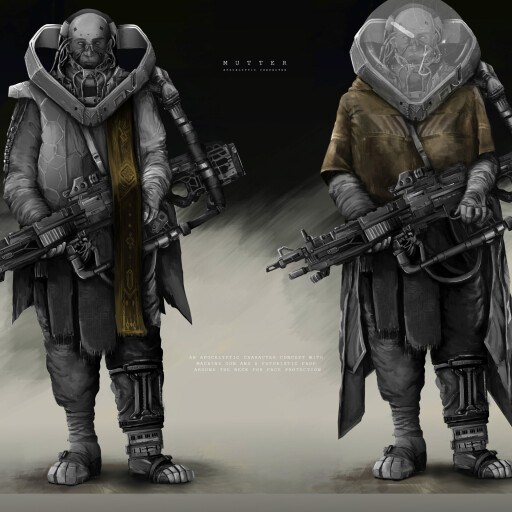 post-apocalyptic character concept sketch