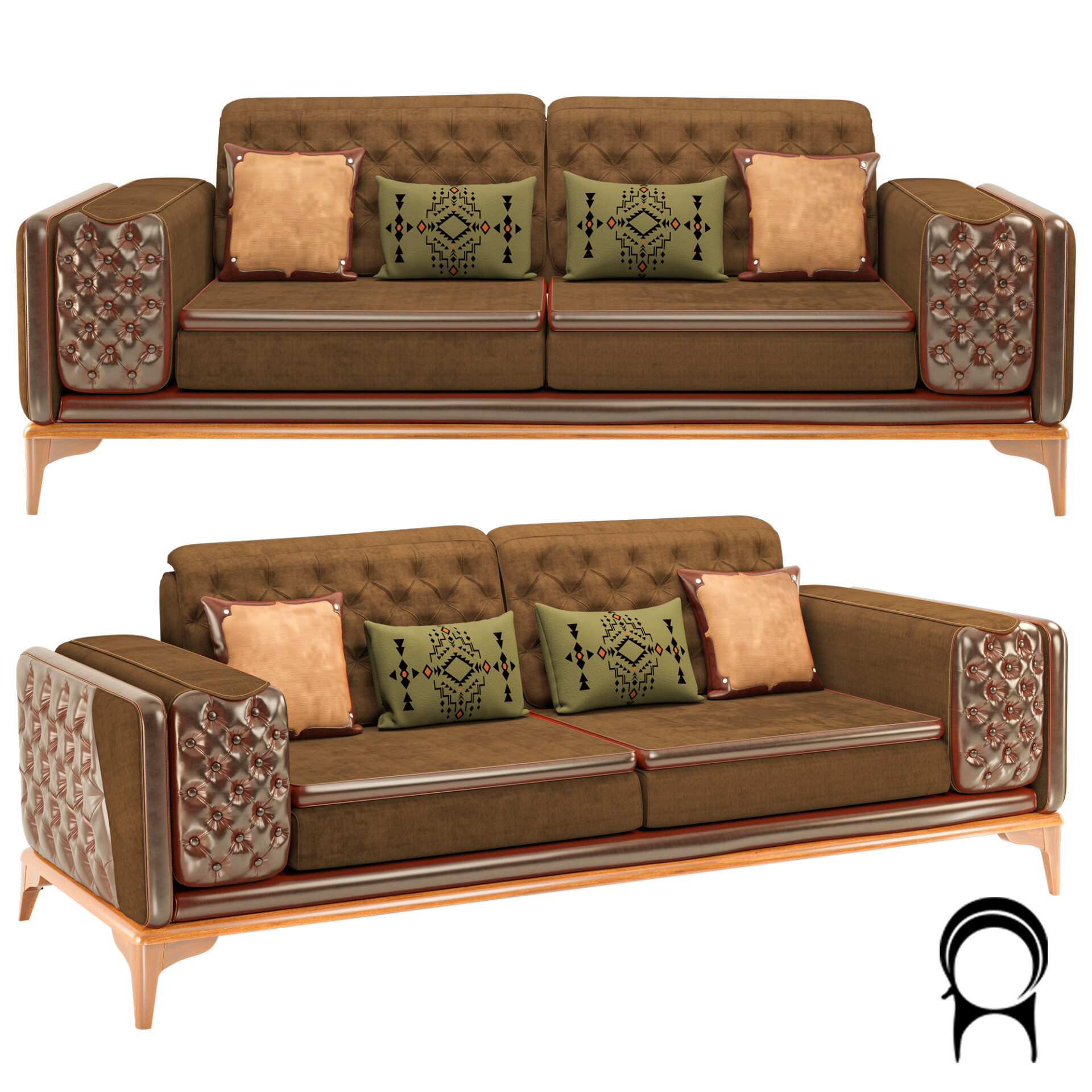 Lotus Vintage Sofa - تصویر 12300