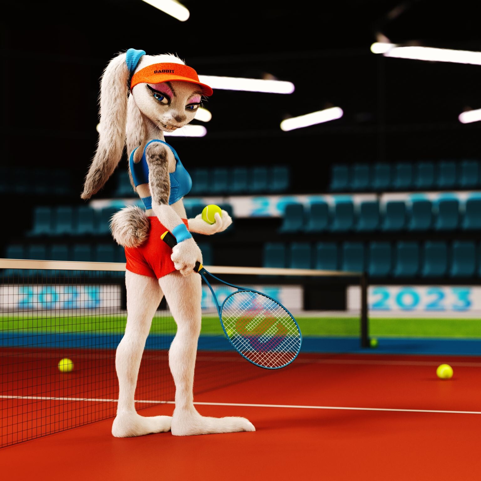 Rabbit in tennis custome - تصویر 12373