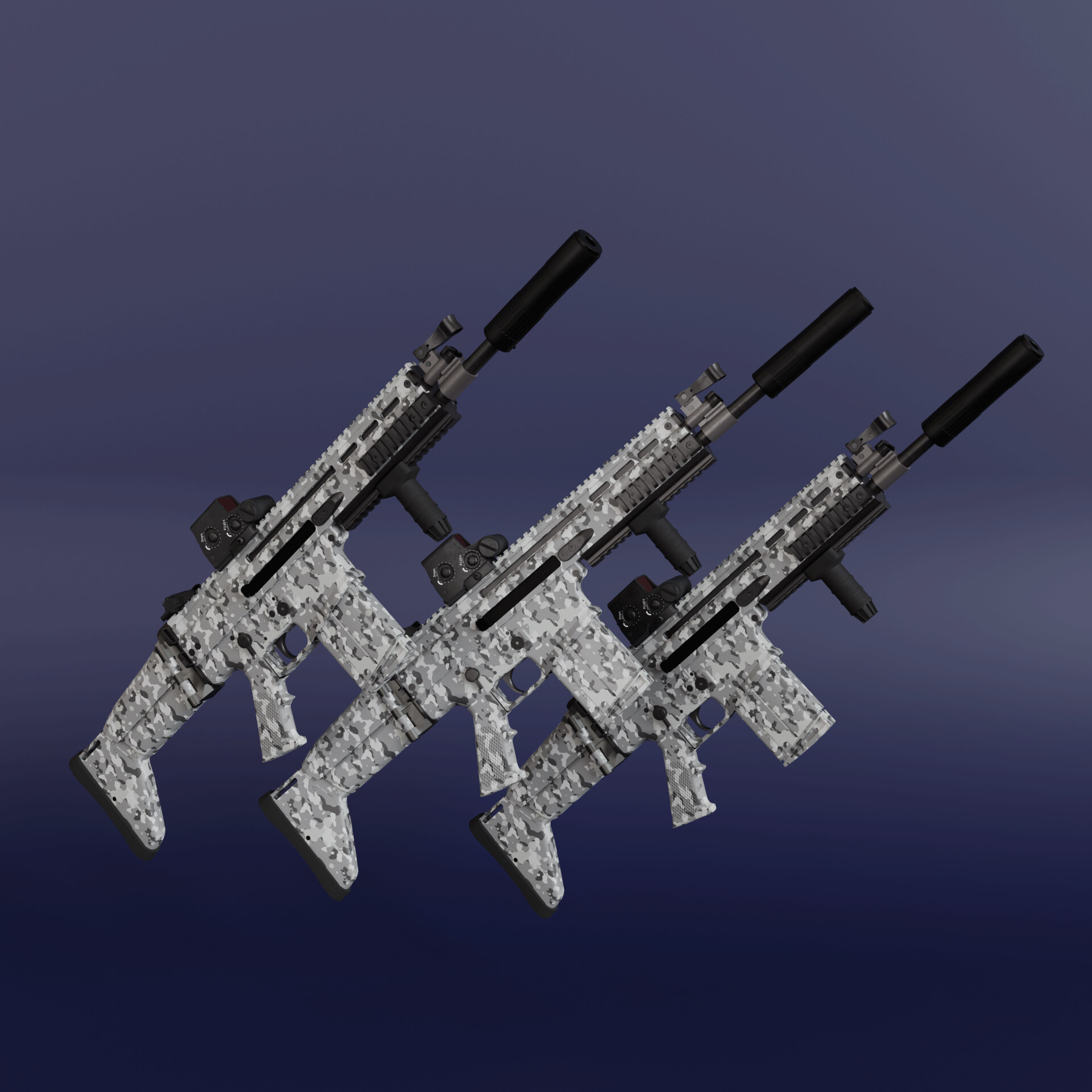 طراحی سلاح FN Scar با Snow Camo - تصویر 13001