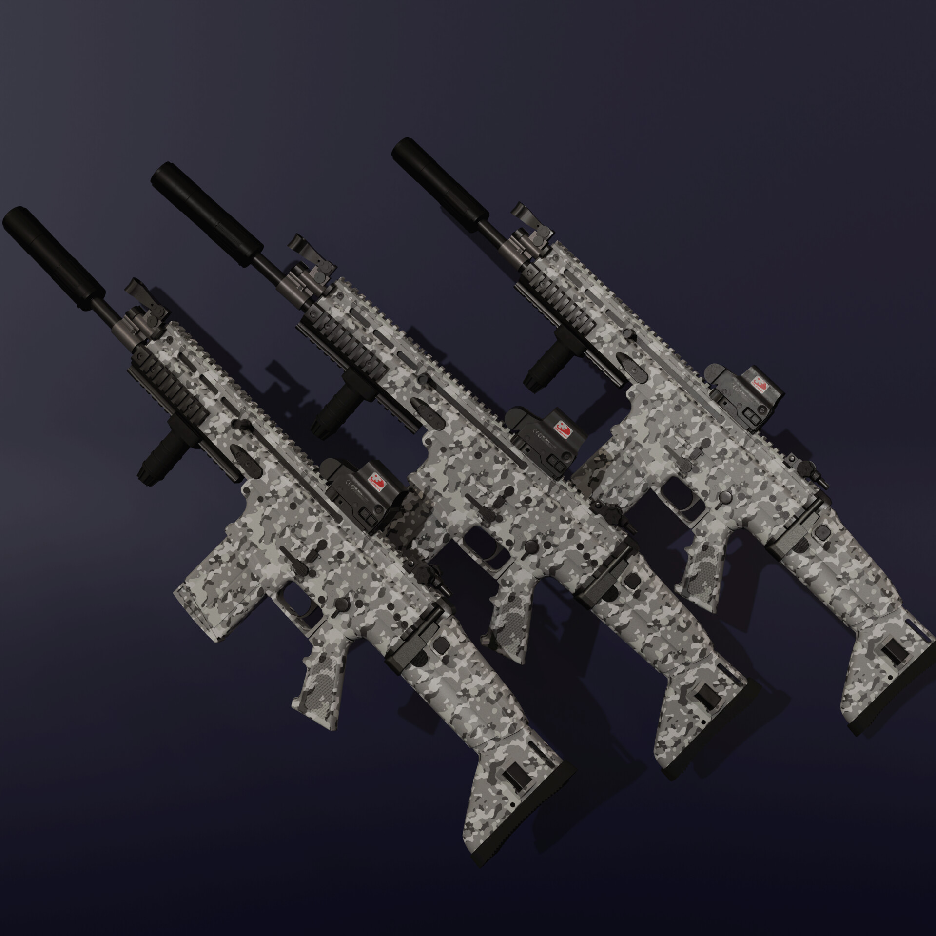 طراحی سلاح FN Scar با Snow Camo - تصویر 13002