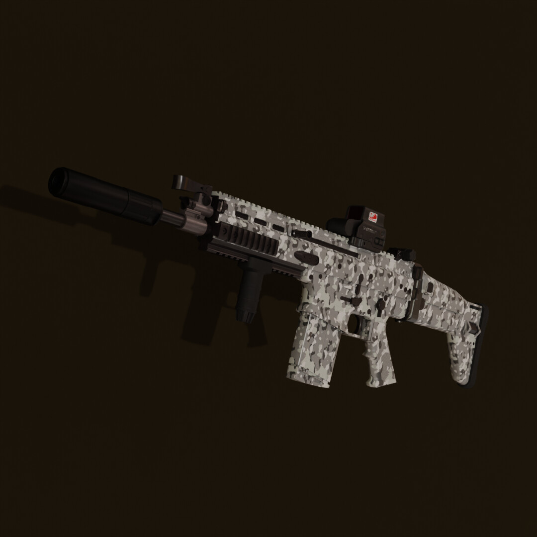 طراحی سلاح FN Scar با Snow Camo - تصویر 13005