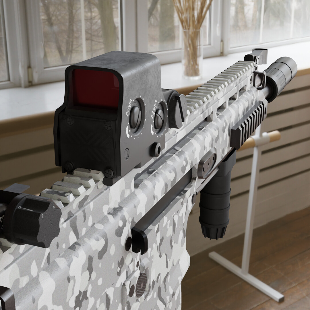 طراحی سلاح FN Scar با Snow Camo - تصویر 13008