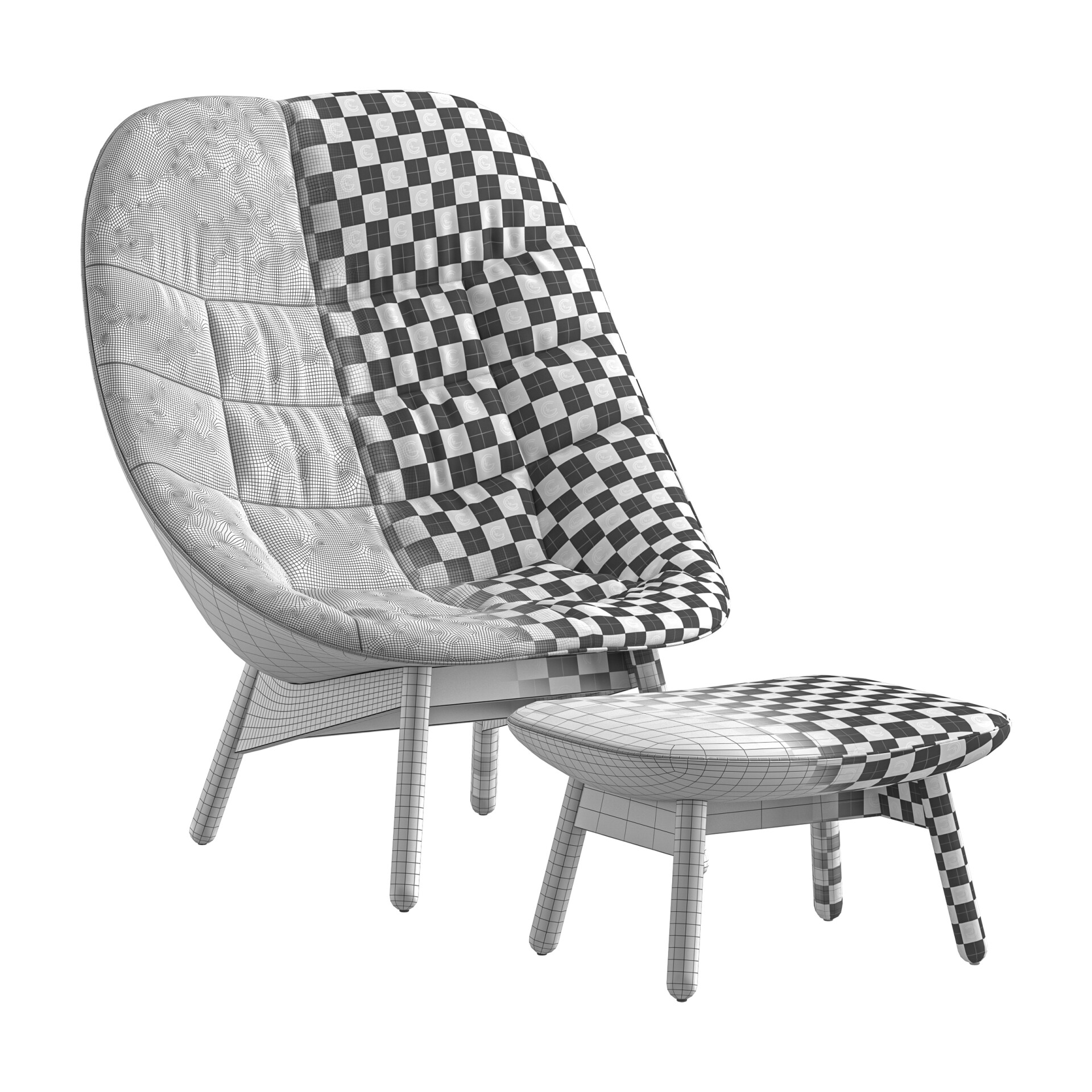 Uchiwa Lounge Chair & ottoman - تصویر 13019