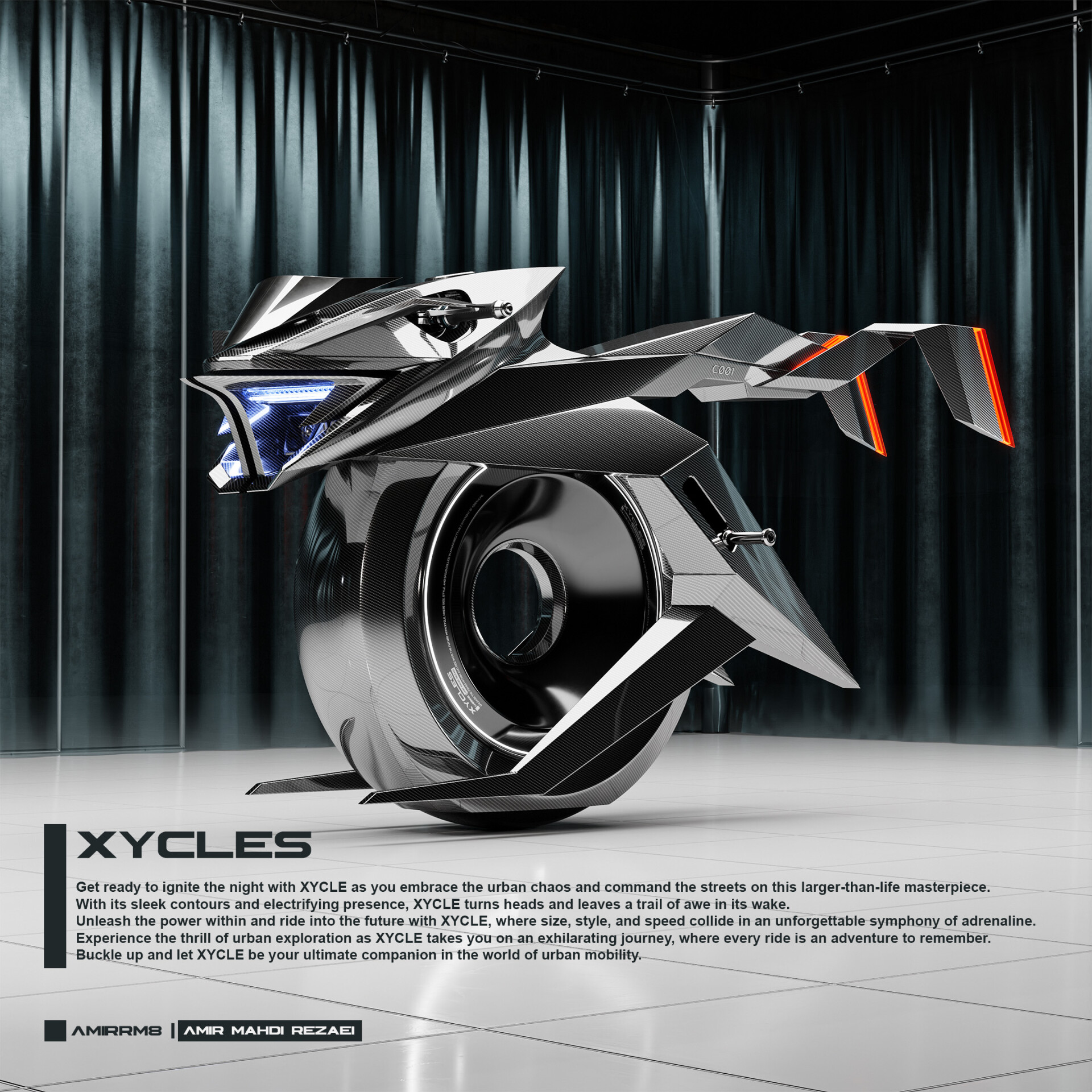 Introducing XYCLES : The Futuristic Single-Wheel Motorcycle Concept - تصویر 13020