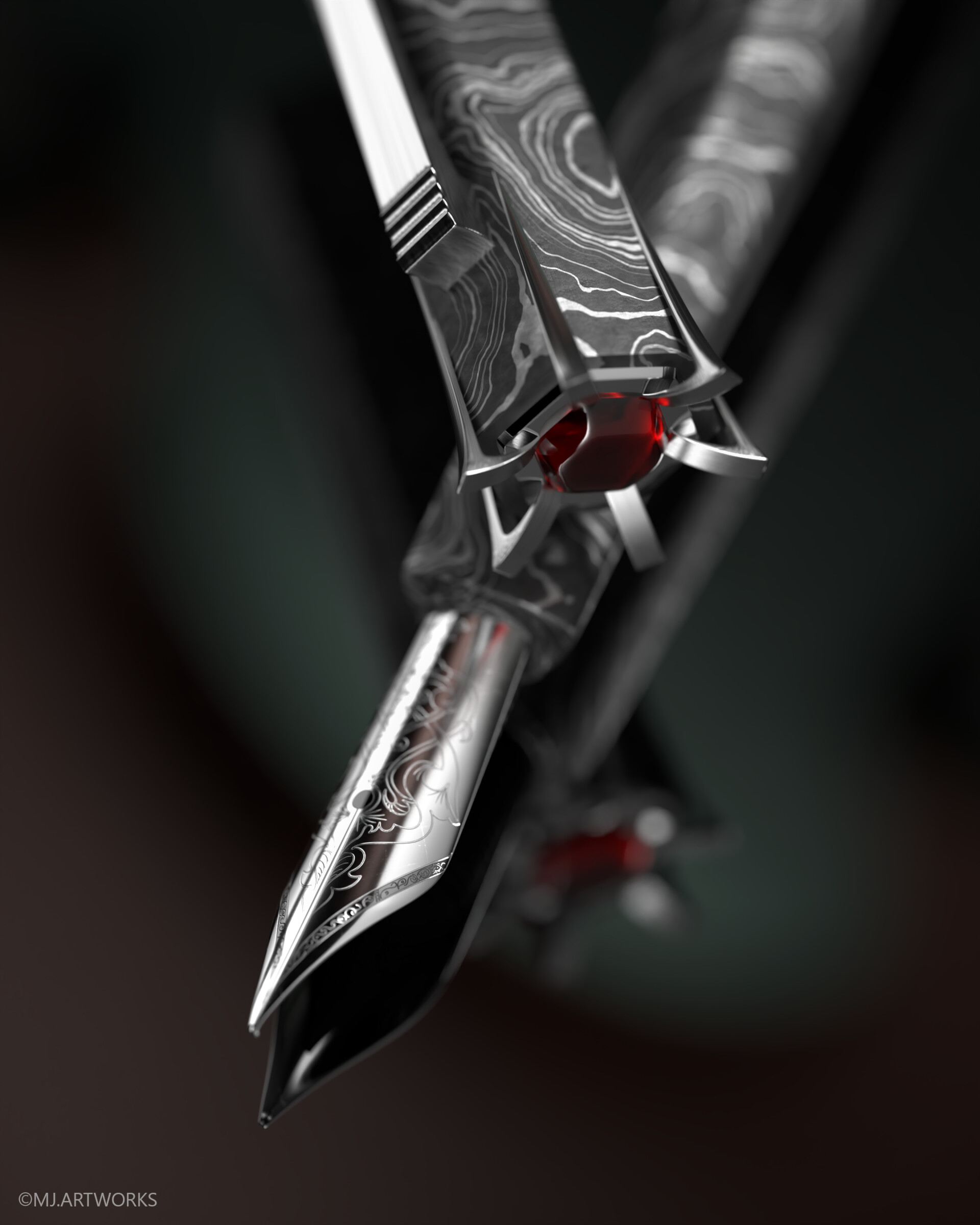 خودنویس دمشقی Damascus pen - تصویر 13056