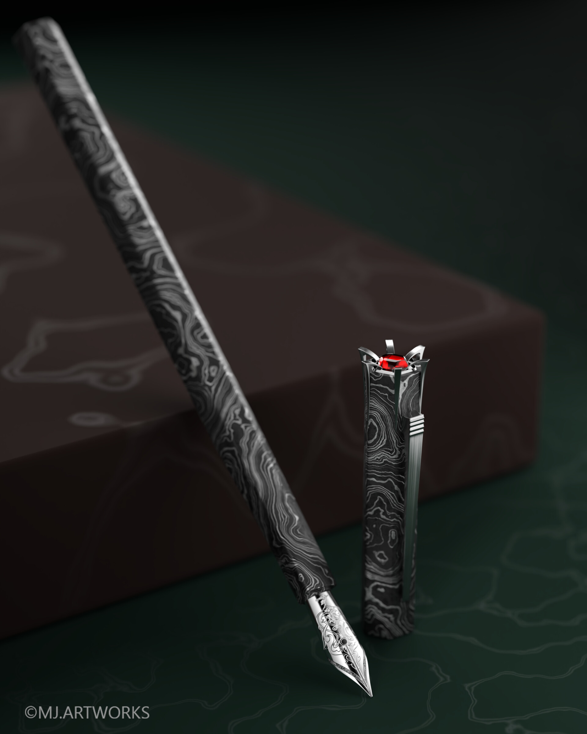 خودنویس دمشقی Damascus pen - تصویر 13057