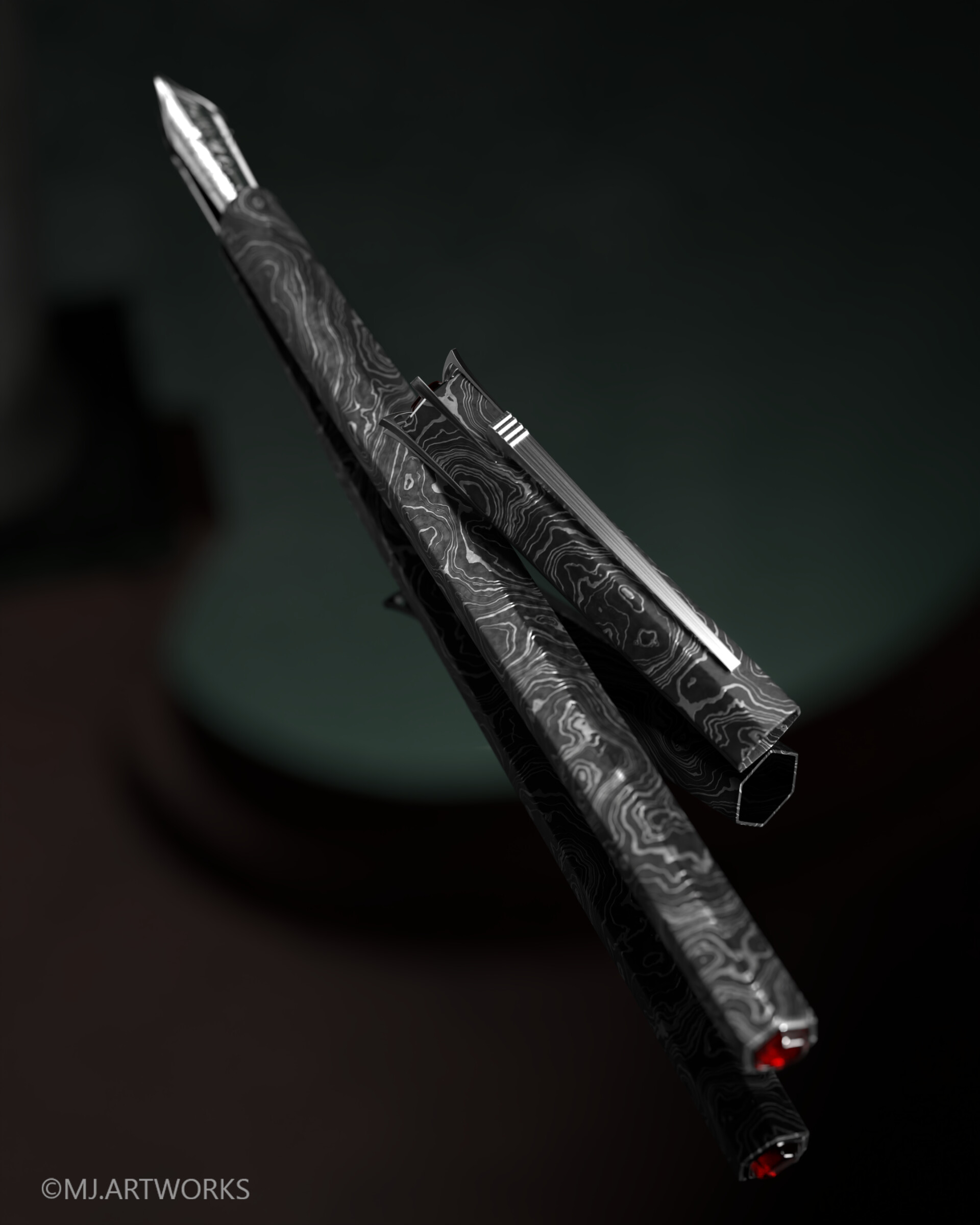 خودنویس دمشقی Damascus pen - تصویر 13058