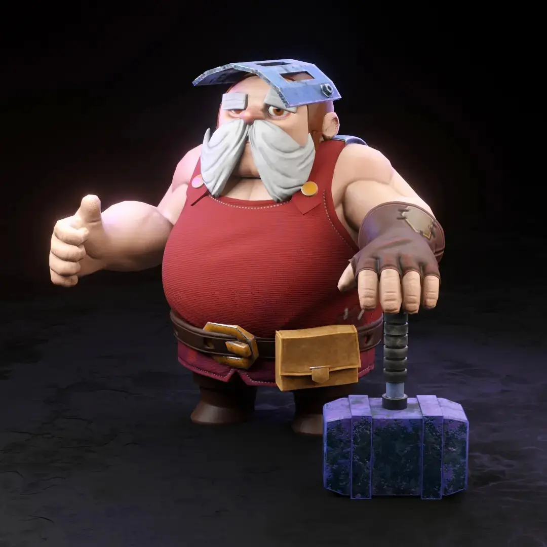 Character modeling ( stylized ) blacksmith - تصویر 13166