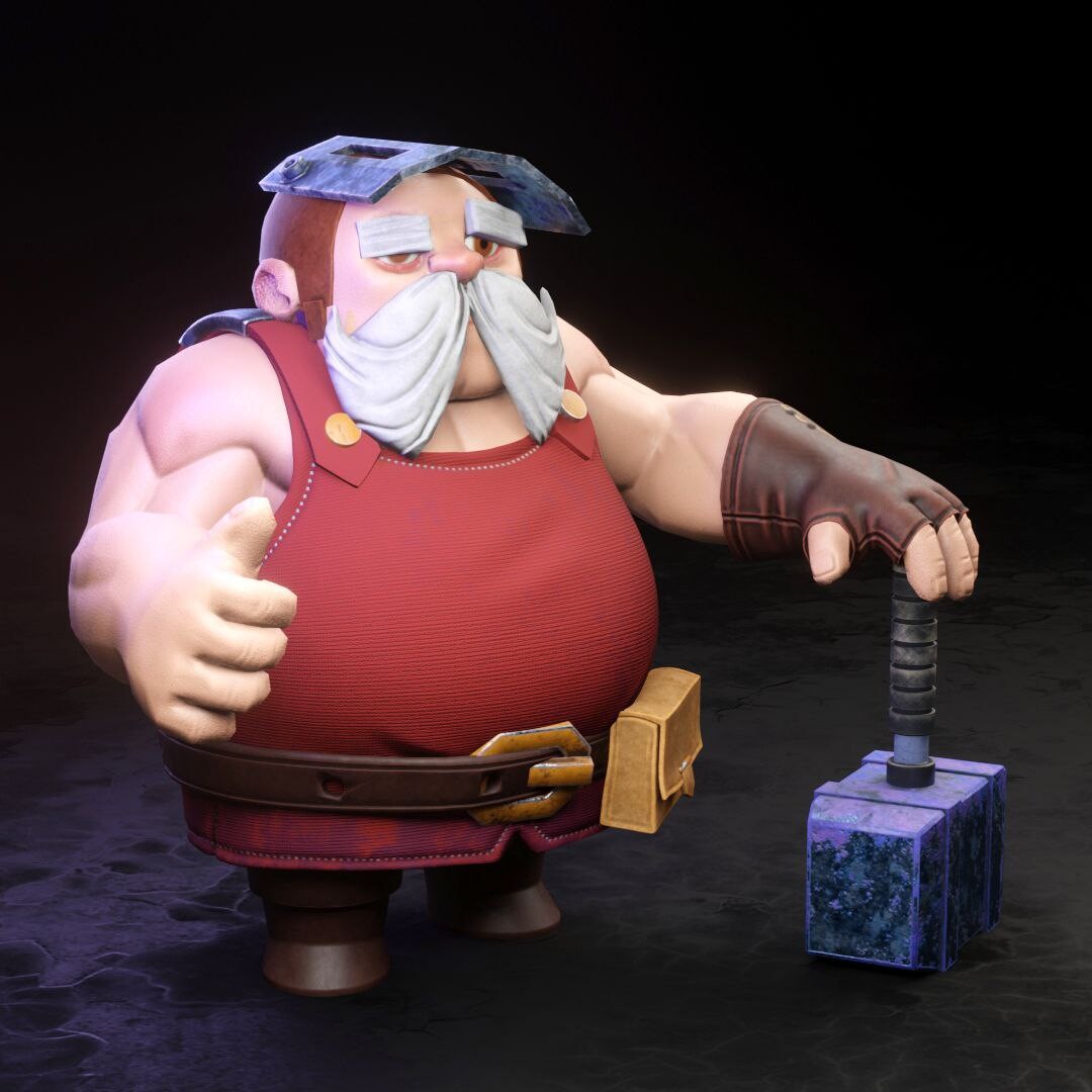 Character modeling ( stylized ) blacksmith - تصویر 13165