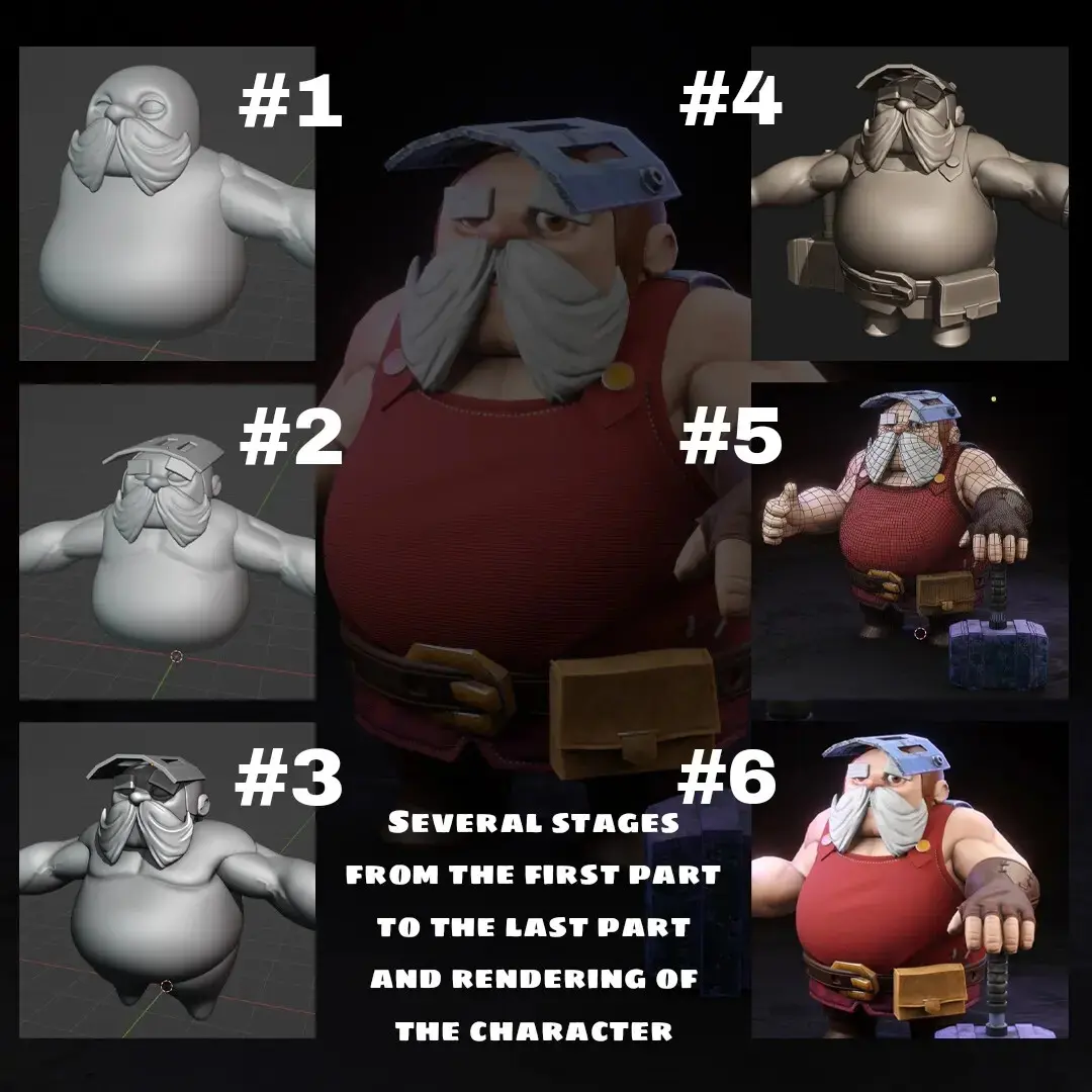 Character modeling ( stylized ) blacksmith - تصویر 13170