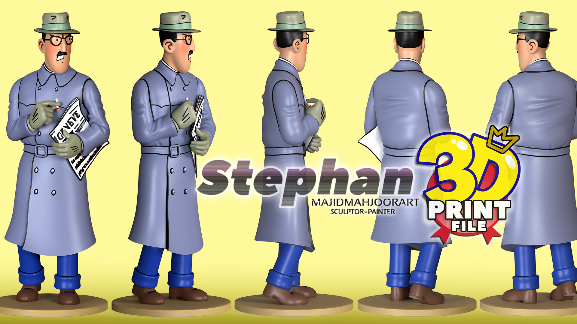 کاراکتر سه بعدی و قابل پرینت شخصیت استفان از مجموعه شخصیتهای تن تن - تصویر 13532