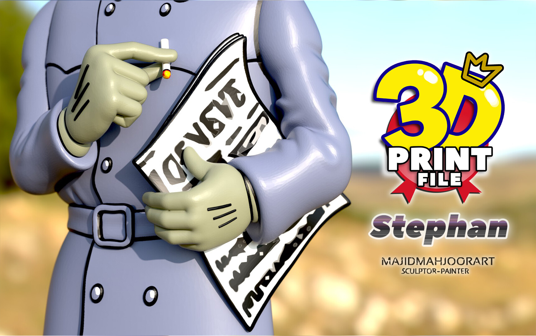 کاراکتر سه بعدی و قابل پرینت شخصیت استفان از مجموعه شخصیتهای تن تن - تصویر 13539