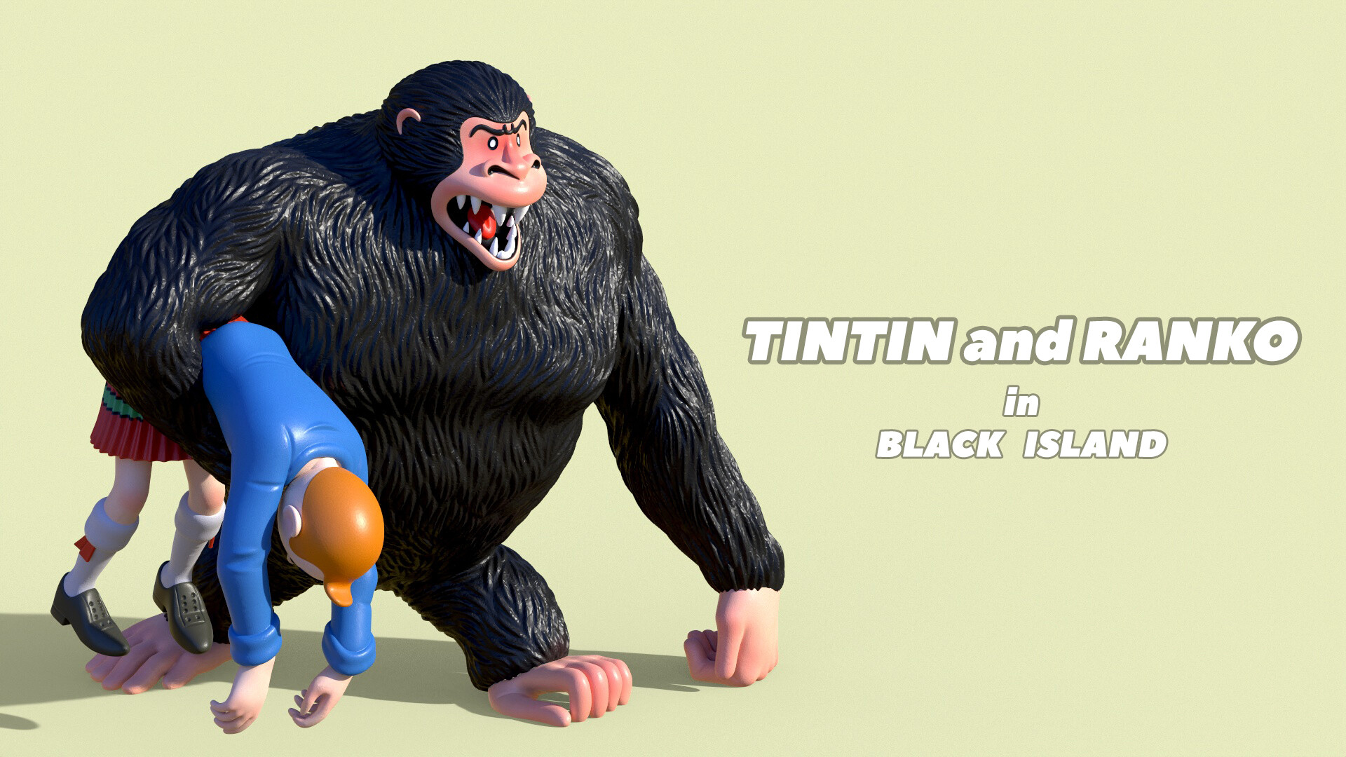 مدل سه بعدی تن تن و رنکو در جزیره سیاه آماده برای پرینت سه بعدی - تصویر 13552