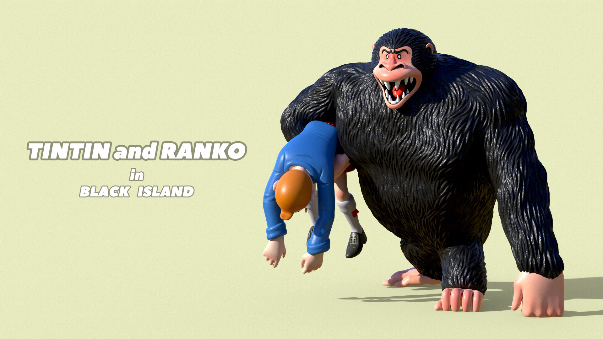 مدل سه بعدی تن تن و رنکو در جزیره سیاه آماده برای پرینت سه بعدی - تصویر 13553