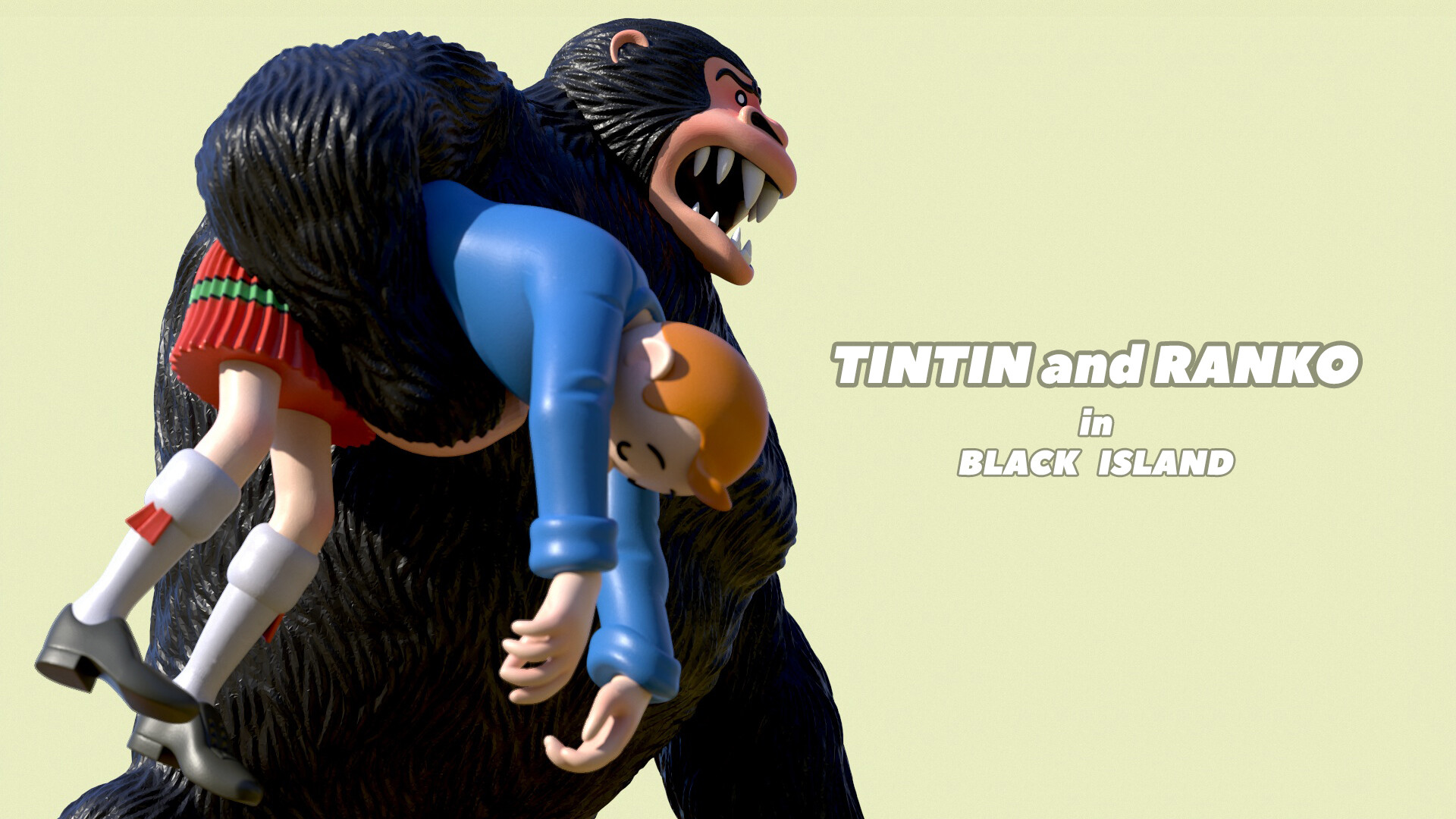 مدل سه بعدی تن تن و رنکو در جزیره سیاه آماده برای پرینت سه بعدی - تصویر 13556